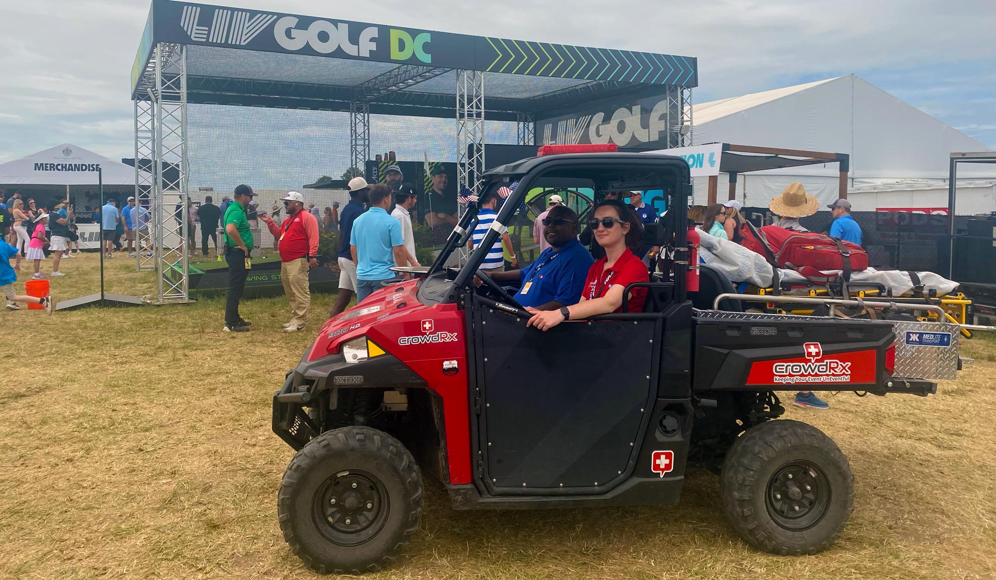 ATV shown at entrance to Liv Golf event